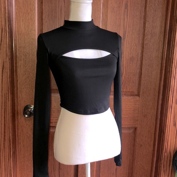 SHEIN Tops - 3/$20 NEW LISTING! Mock Neck Cut out Crop Top